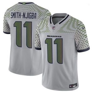 Seahawks Jaxon Smith-Njigba Nike Wolf Gray 2025 Rivalries Collection Game Jersey